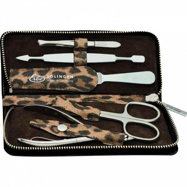 Becker Solingen Luxury 7-Piece Manicure More Makeup Nailcare, Skincare, Beauty, Zipped Houston Case in Leather - Set | and